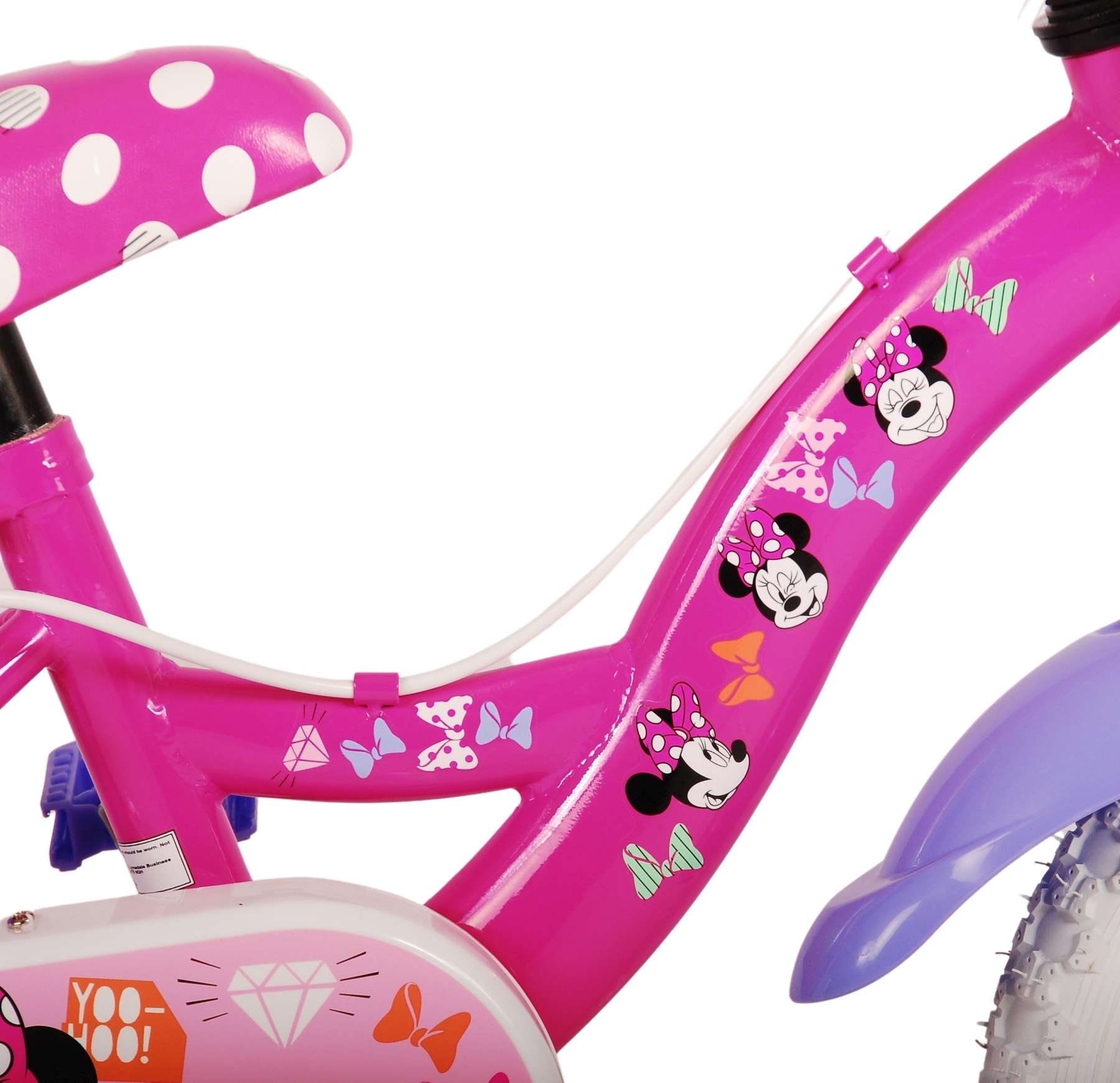 Disney Minnie schattigste ooit! Kinderfiets - Meisjes - 12 inch - Roze - Twee handremmen