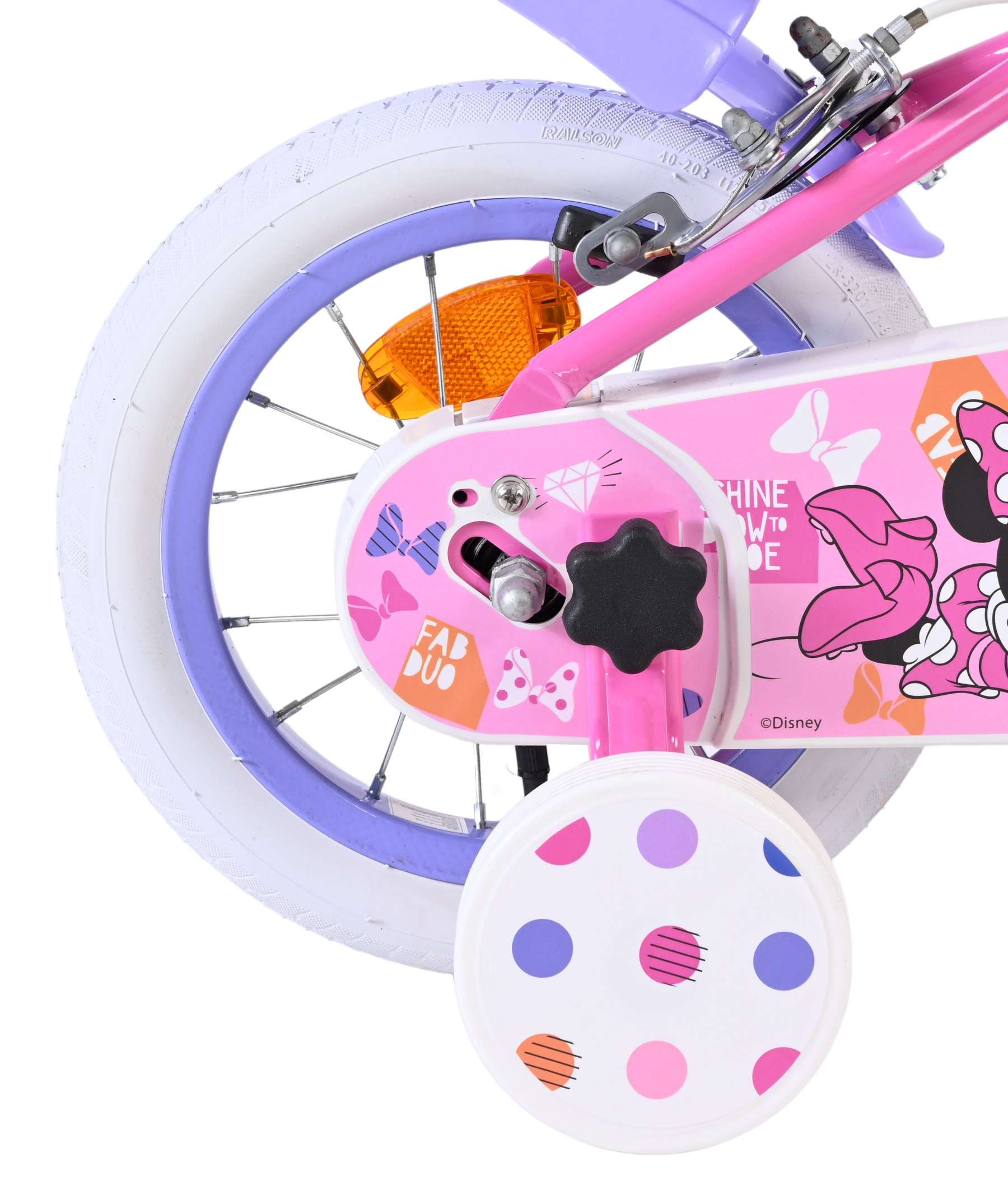 Disney minnie cutest ever! kinderfiets - meisjes - 12 inch - roze - twee handremmen