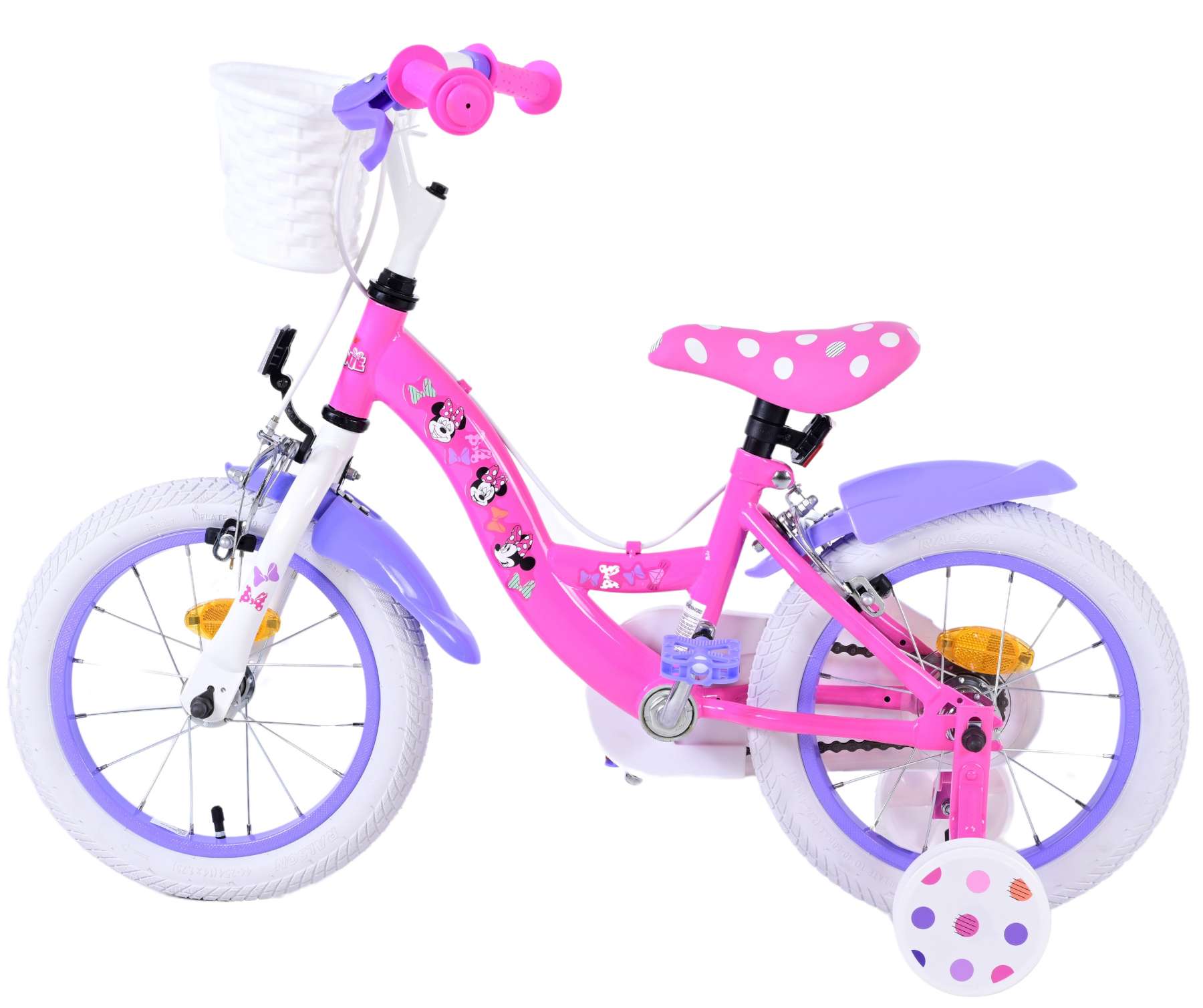 Disney Minnie Kinderfiets - Meisjes - 14 inch - Roze - Twee handremmen