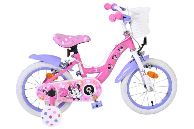 Disney minnie kinderfiets - meisjes - 14 inch - roze - twee handremmen