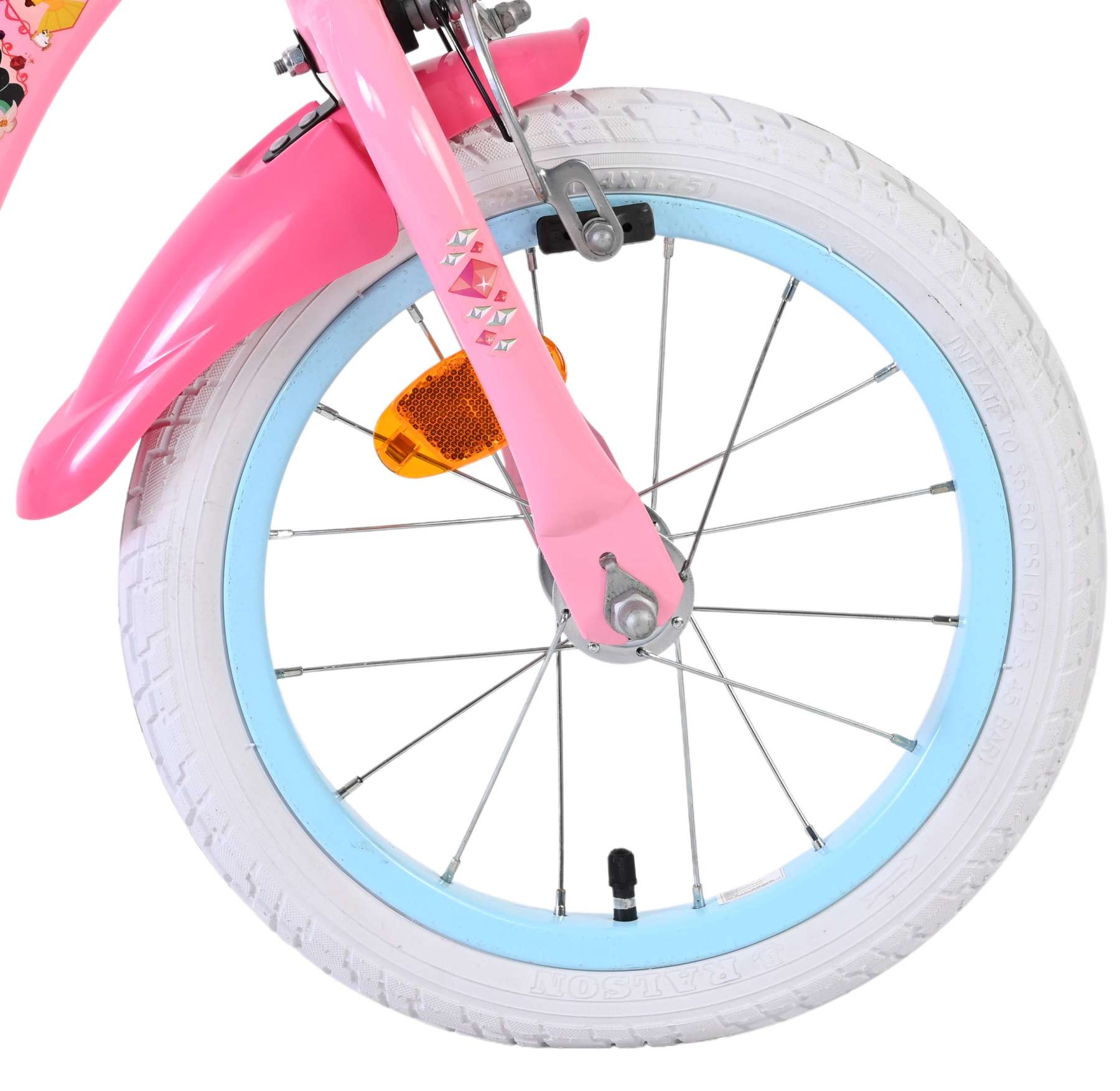 Volare magic royals kinderfiets - meisjes - 14 inch - roze - twee handremmen
