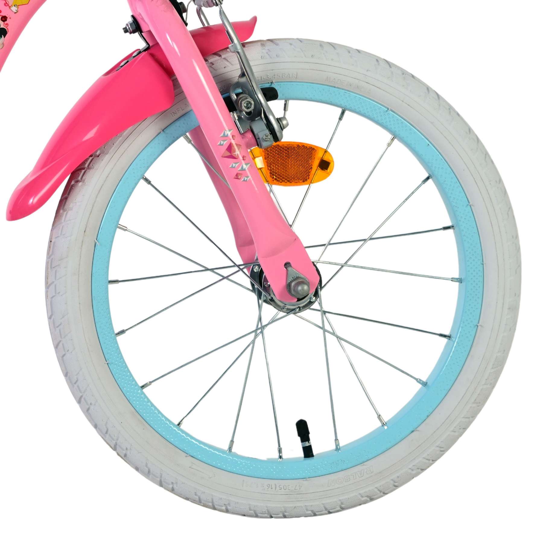 Disney prinzessin disney princess kinderfiets - meisjes - 16 inch - roze - twee handremmen