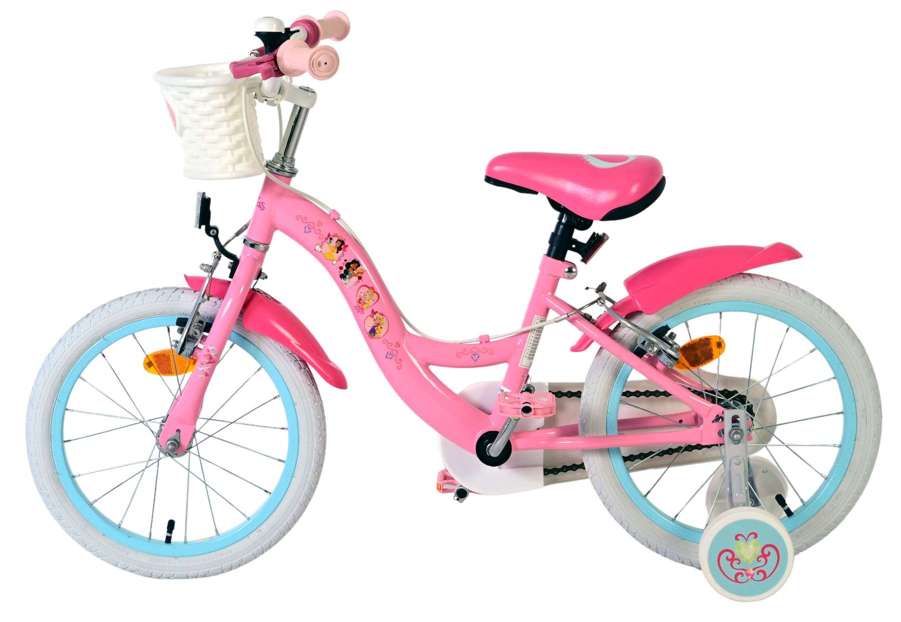 Disney prinzessin disney princess kinderfiets - meisjes - 16 inch - roze - twee handremmen