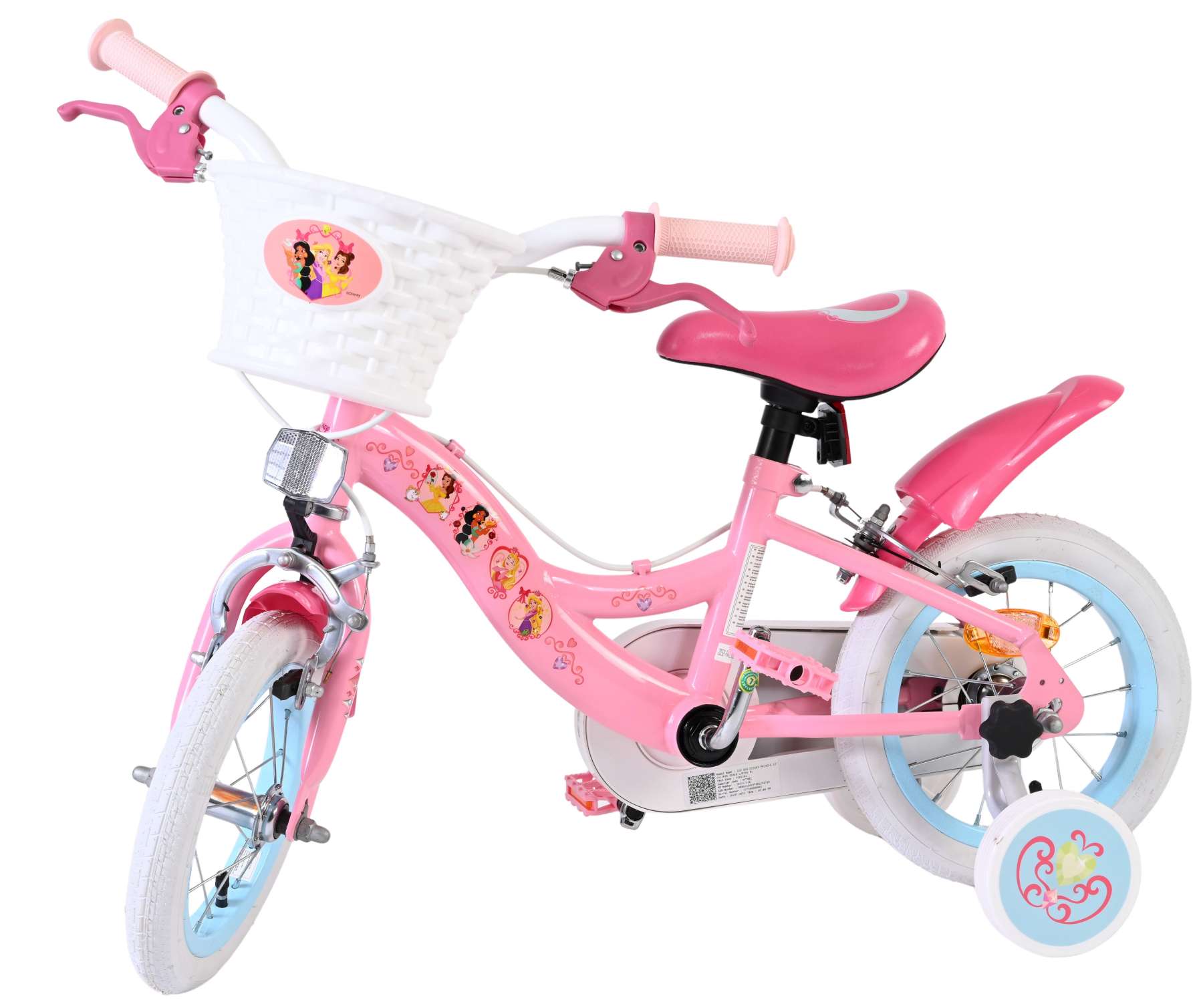 Disney prinzessin disney princess kinderfiets - meisjes - 12 inch - roze - twee handremmen