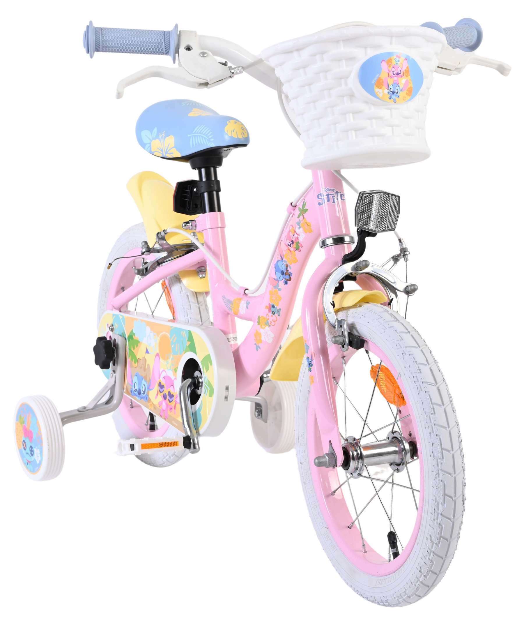 Stich disney stitch kinderfiets - meisjes - 14 inch - roze - twee handremmen