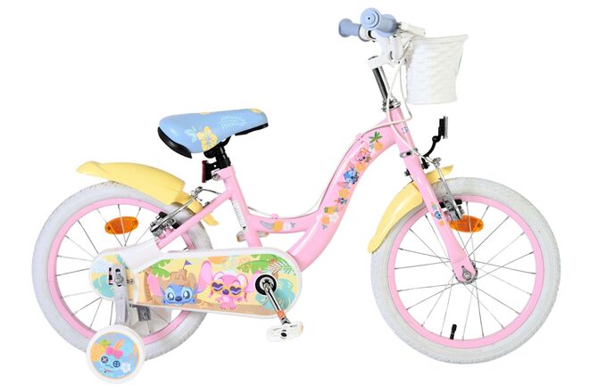 Stich disney stitch kinderfiets - meisjes - 16 inch - roze - twee handremmen