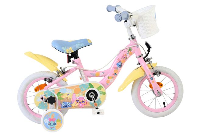 Stich disney stitch kinderfiets - meisjes - 12 inch - twee handremmen - roze
