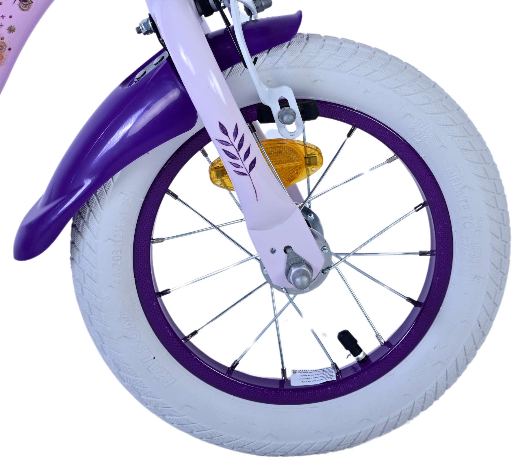 Wunsch disney wish kinderfiets - meisjes - 12 inch - paars - twee handremmen