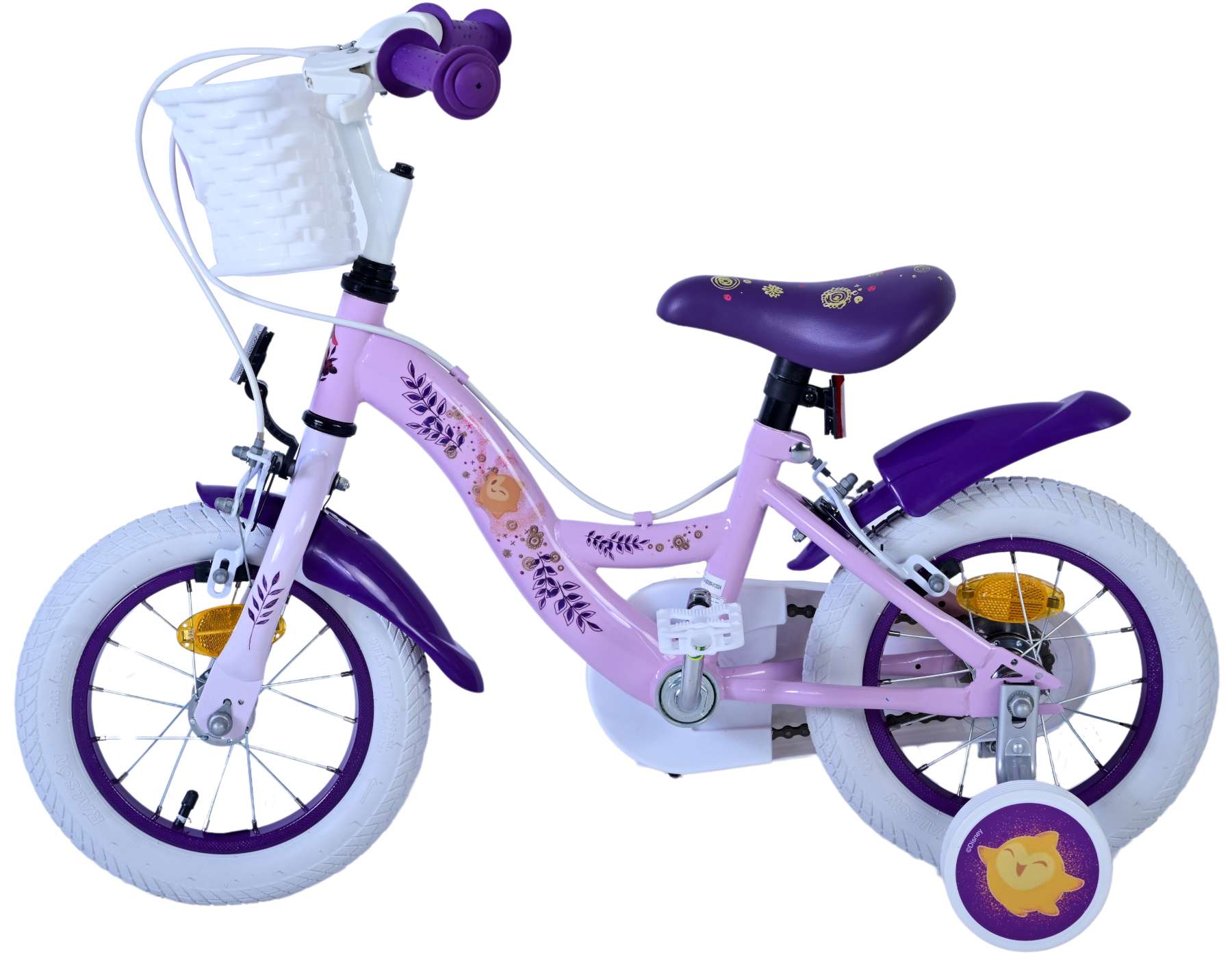 Wunsch disney wish kinderfiets - meisjes - 12 inch - paars - twee handremmen