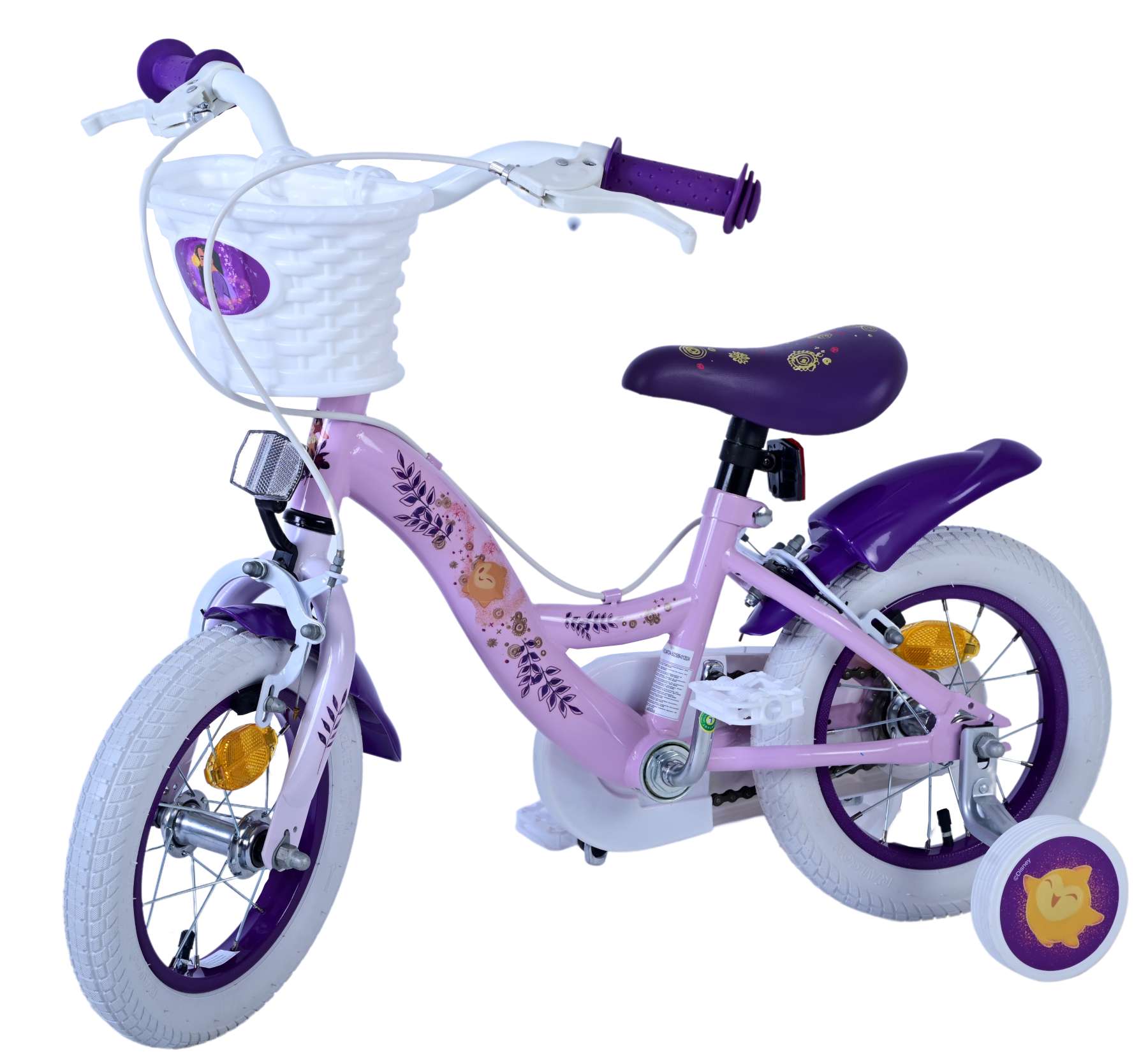 Wunsch disney wish kinderfiets - meisjes - 12 inch - paars - twee handremmen