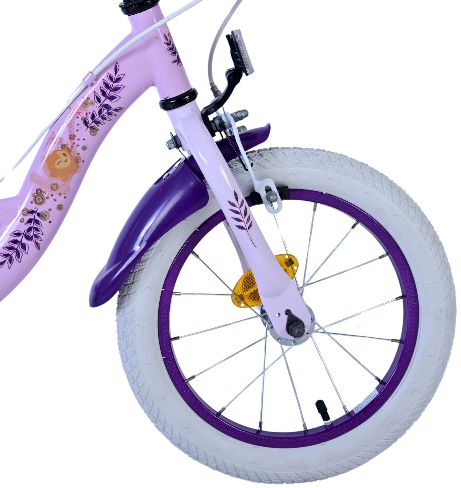 Wish disney kinderfiets - meisjes - 14 inch - paars - twee handremmen