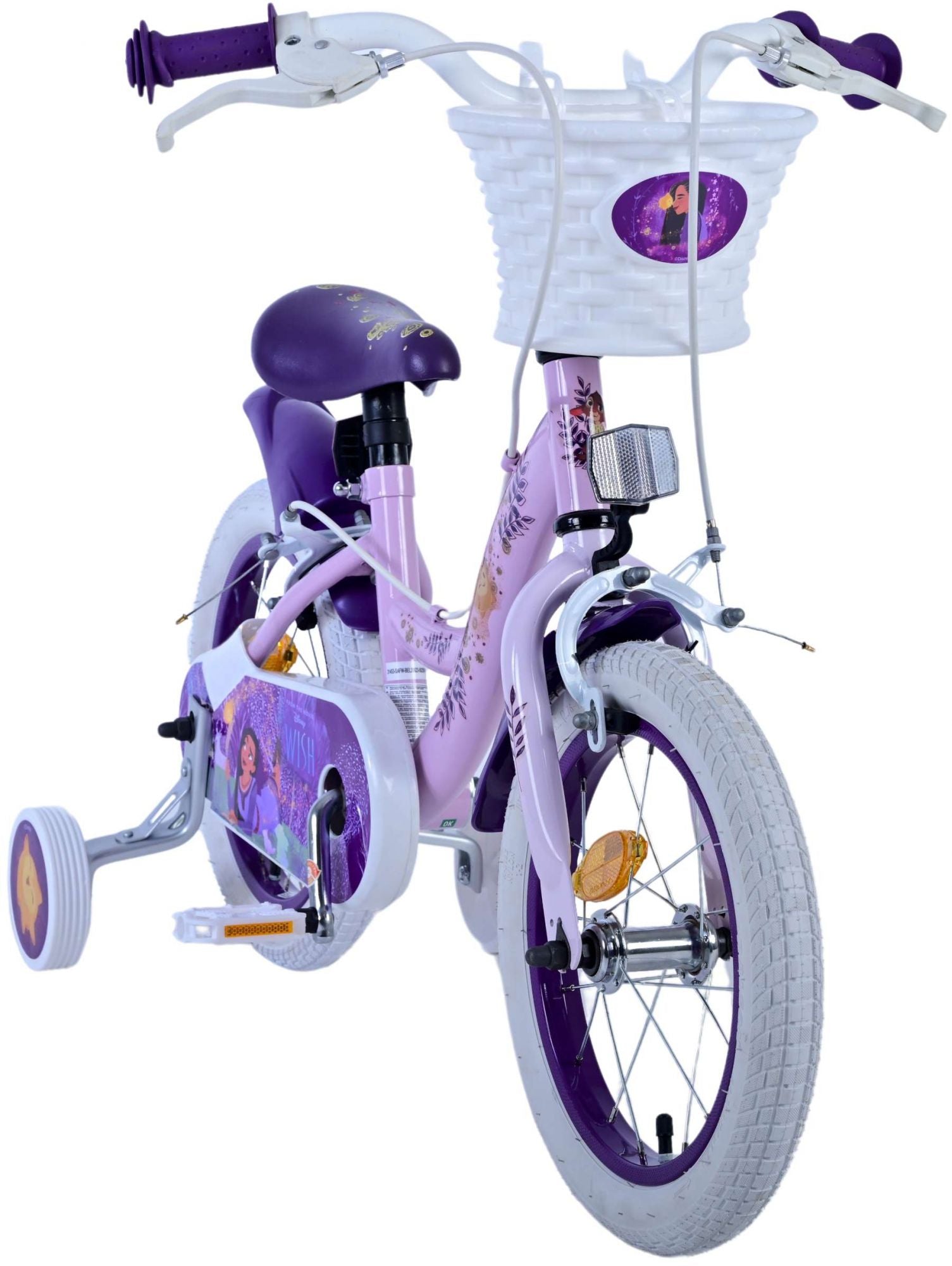 Wish disney kinderfiets - meisjes - 14 inch - paars - twee handremmen