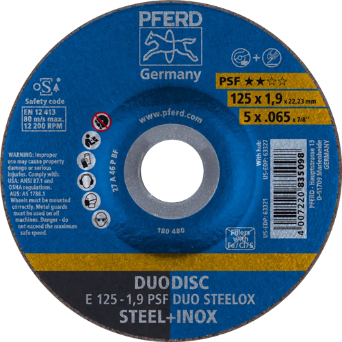 Pferd combischijf 125-1.9 inox duo
