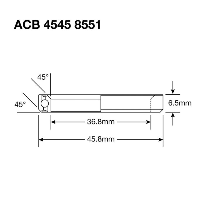 Enduro - lager balhoofd acb 4545 bo 36,8x45,8x6,5 (45x45°)