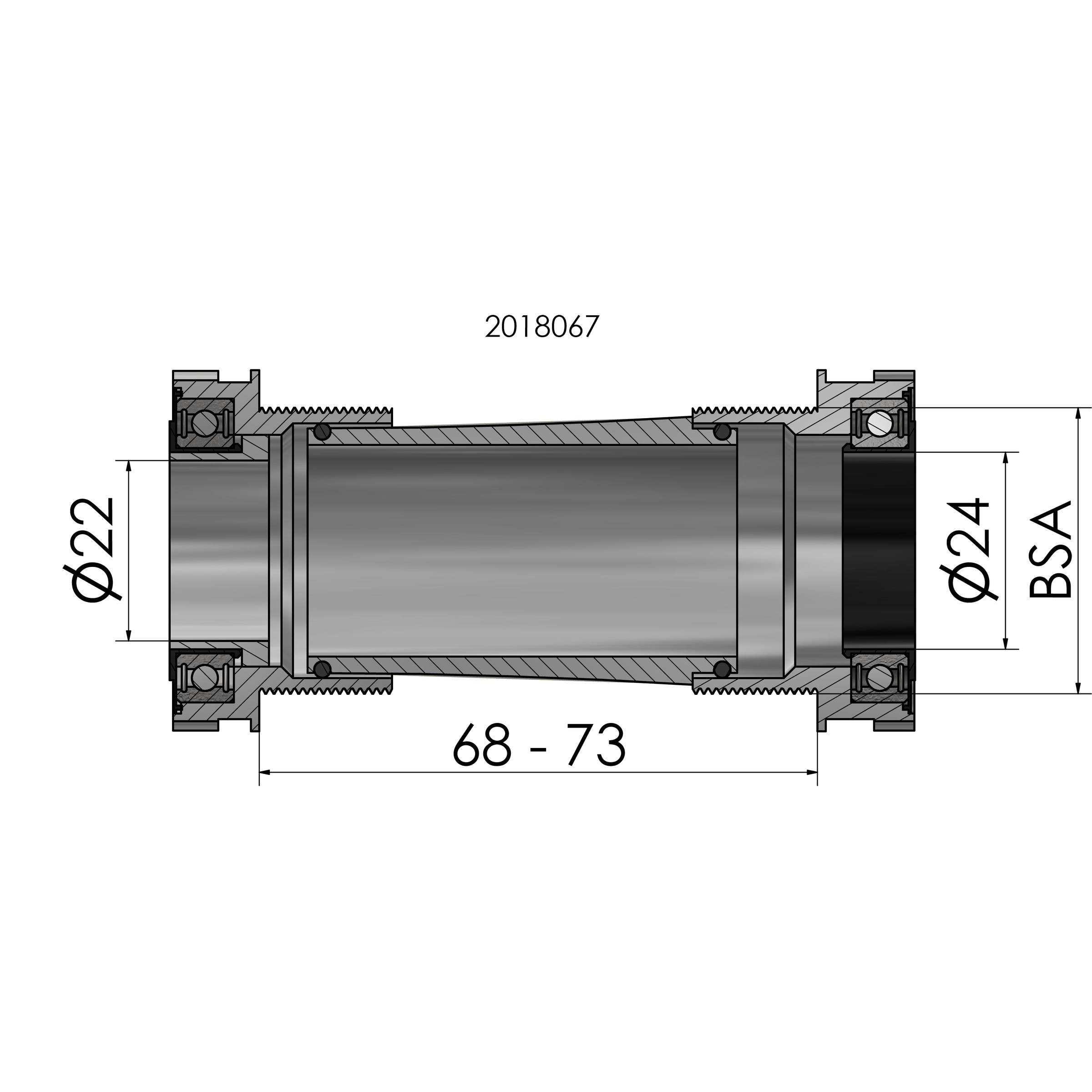 Trapas Elvedes Hollowtech Sram Truvativ Mtb Race Zwart