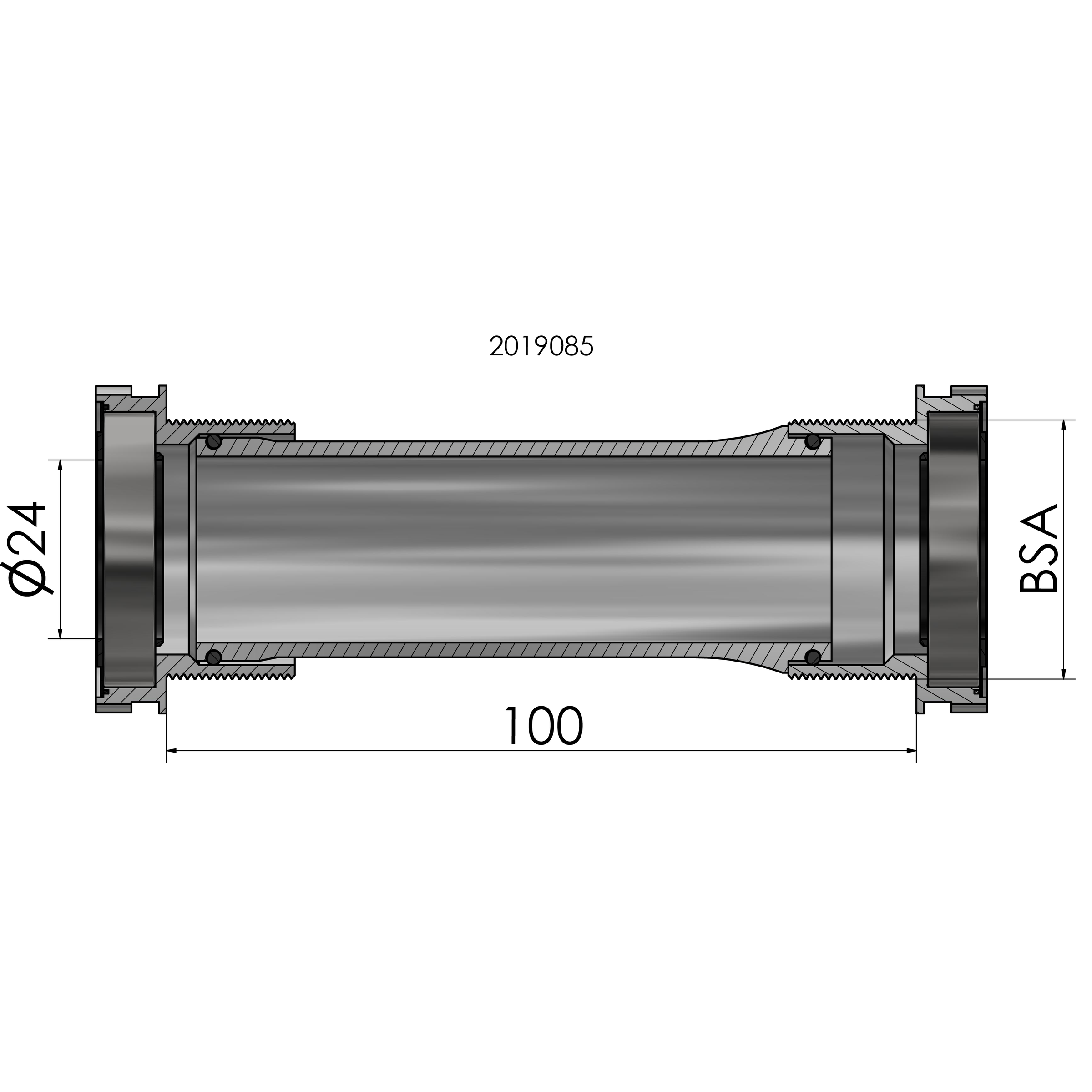 Boitier de pédalier Elvedes BSA pour fat bike