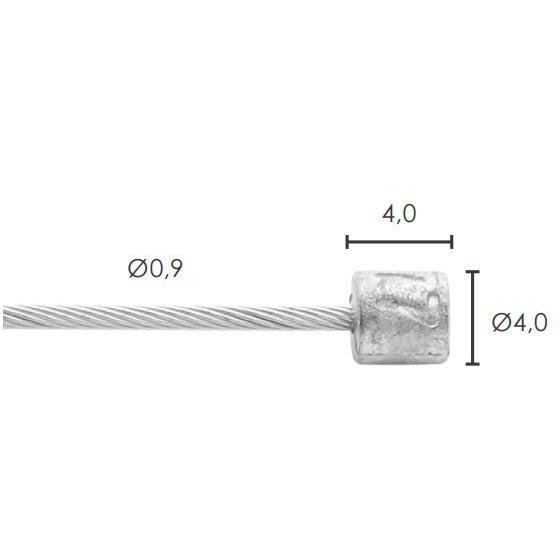 Elvedes gear inner cable Ø0.9mm 2500mm n.4x4 stainless steel (50pcs)