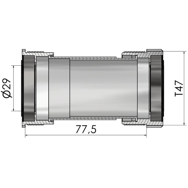 Elvedes trapas thread fit t47a (cerv�lo) voor sram dub