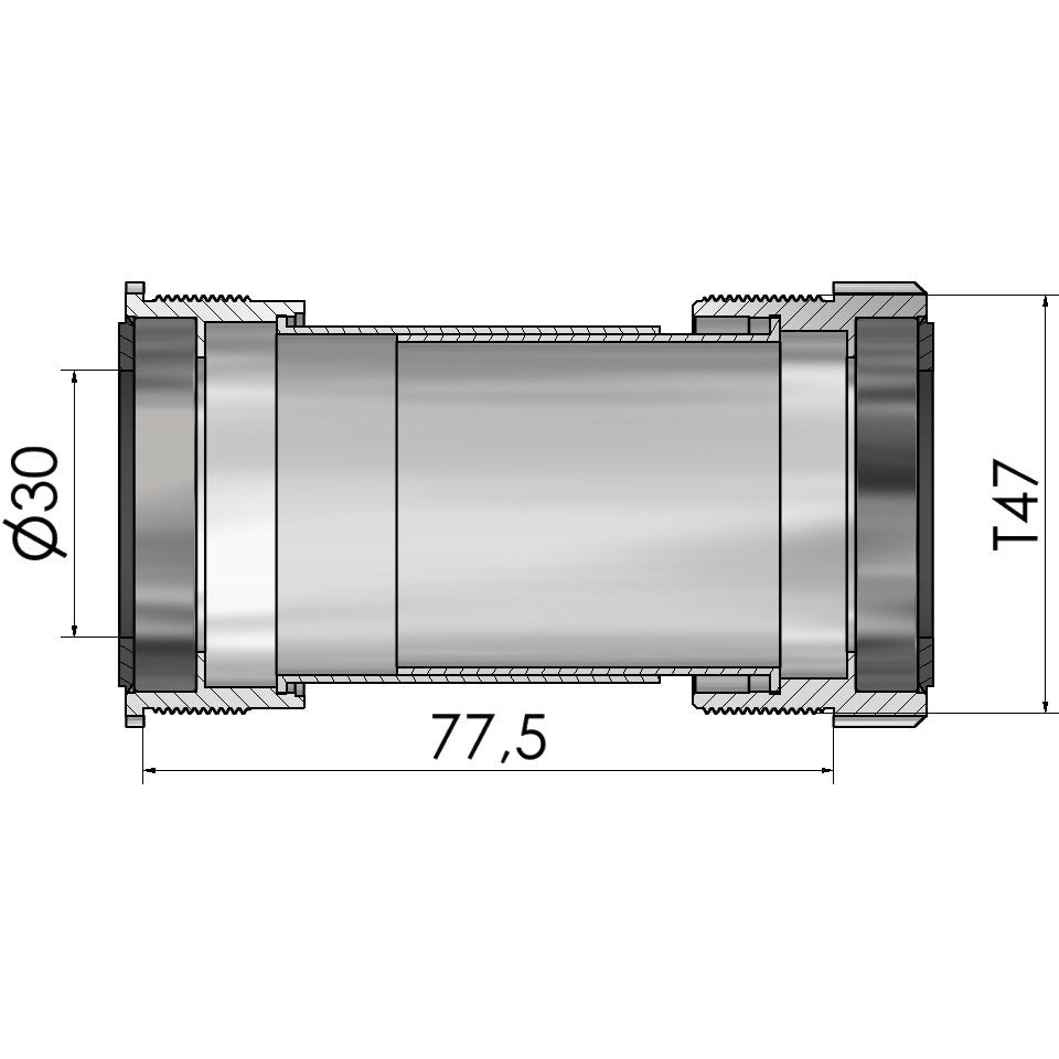 Elvedes trapas draad passend t47a (cervélo) voor 30mm