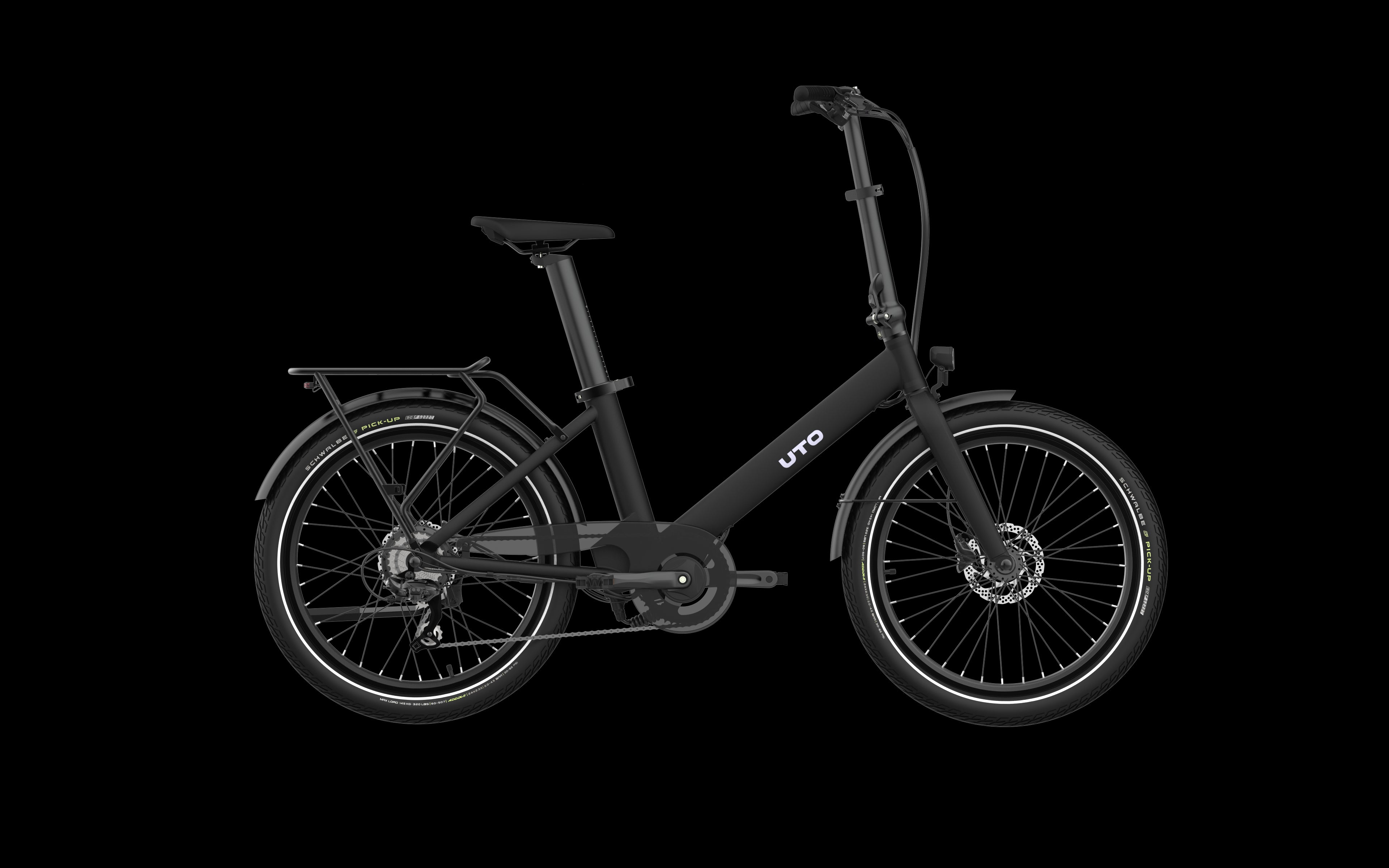 Uto elektrische compactfiets og24 v1 zwart
