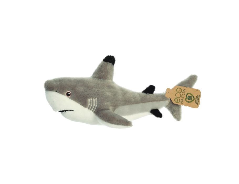 Eco nation pluchen knuffel - haai - 38 cm