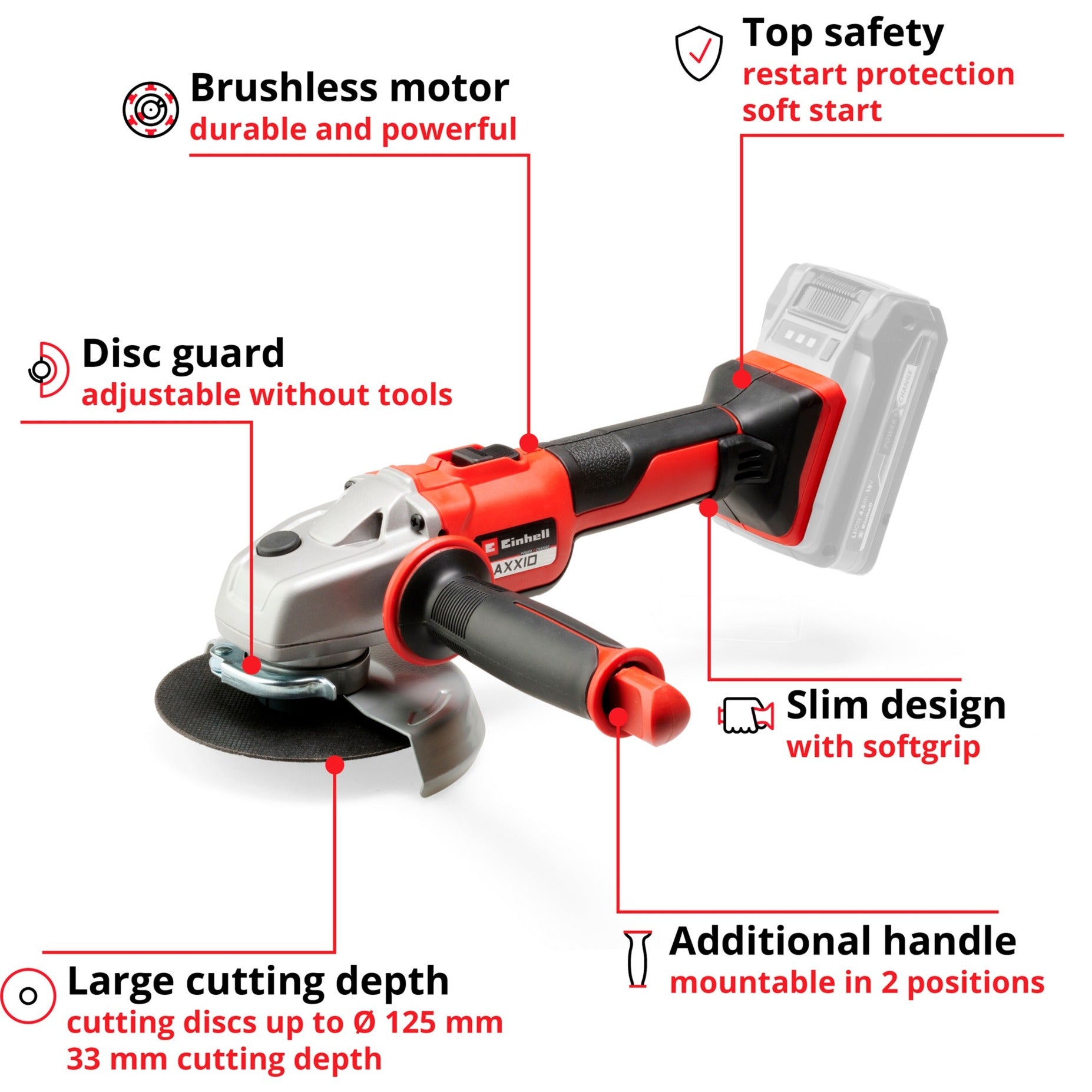 Einhell Accu Haakse slijper AXXIO