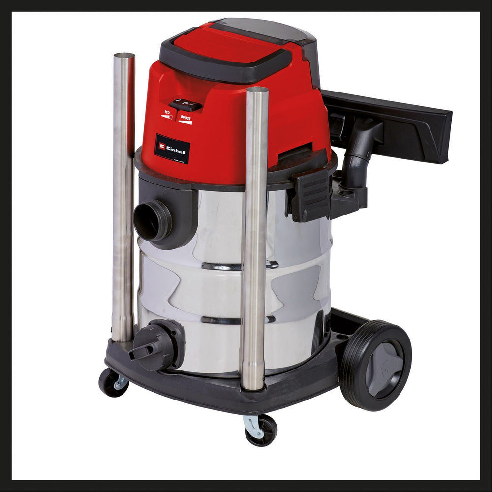 Einhell accu nat- droogzuiger te-vc 36 25 li s-solo nat- en droogzuiger (rood roestvrij staal, accu en oplader niet inbegrepen )