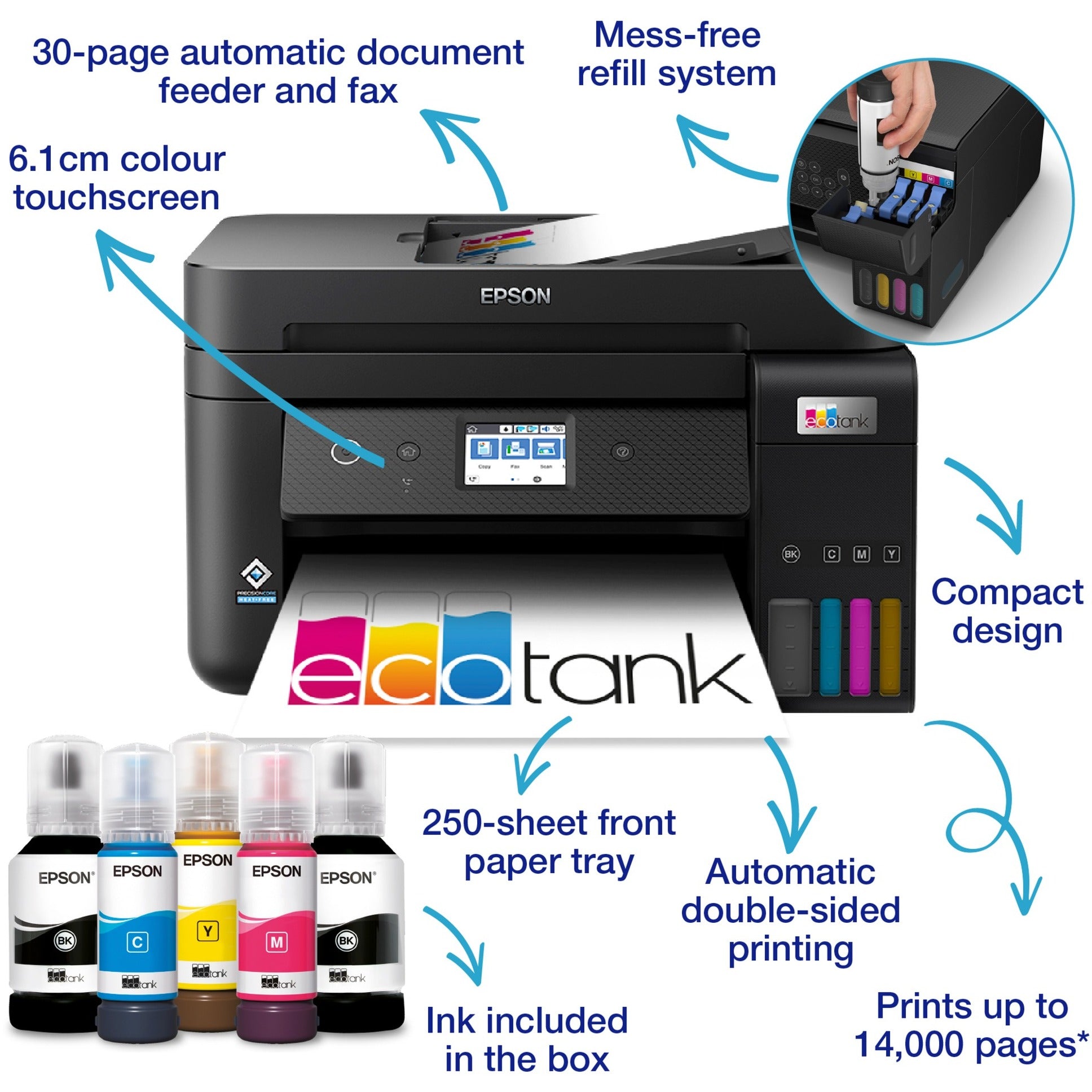 Epson EcoTank ET-4850 A4 multifunctionele Wi-Fi-printer