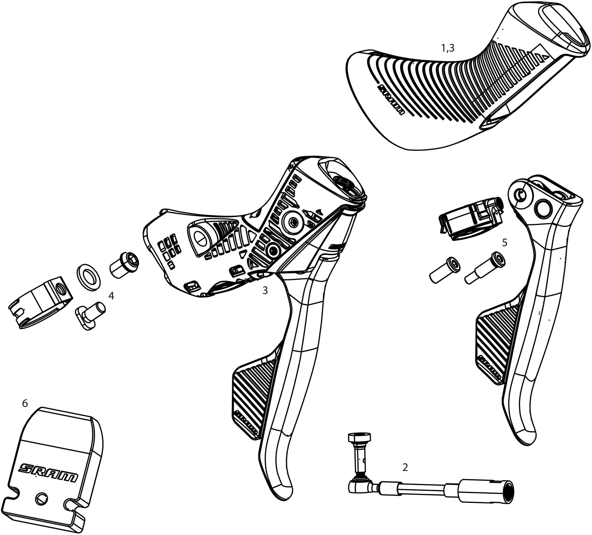 Sram schakel- remhendel shift brake lever compl.left