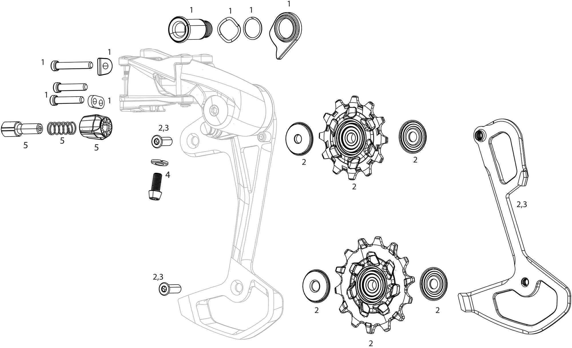 Sram schaltwerk apex xplr rear derail. apex xplr 10 11-44t