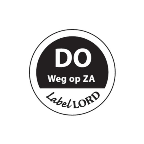 Daymark etiket 'donderdag weg op zaterdag' (500 stuks)