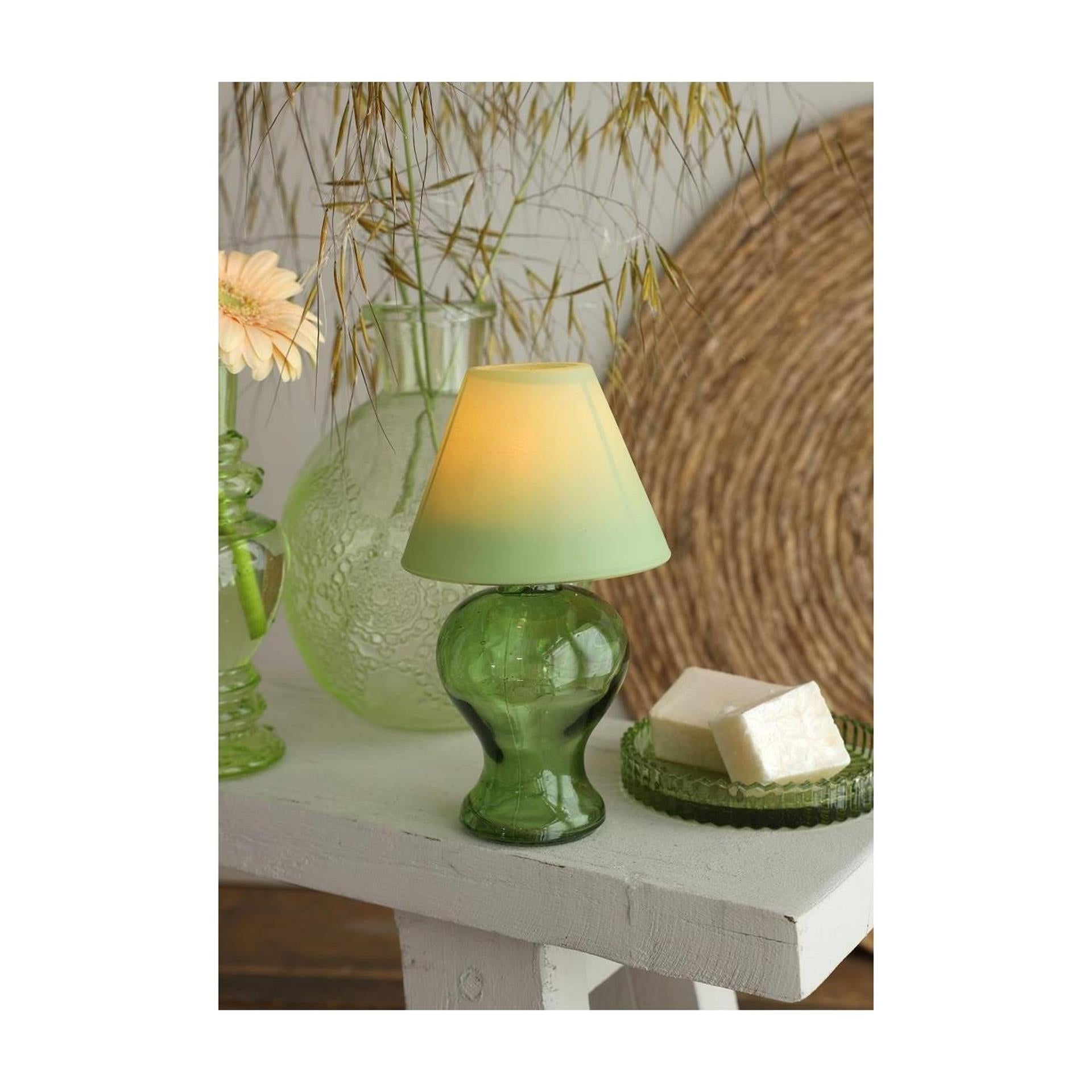 Ideas 4 seasons glas lamp amber voor theelichtje ã˜9 h.16 cm soft green