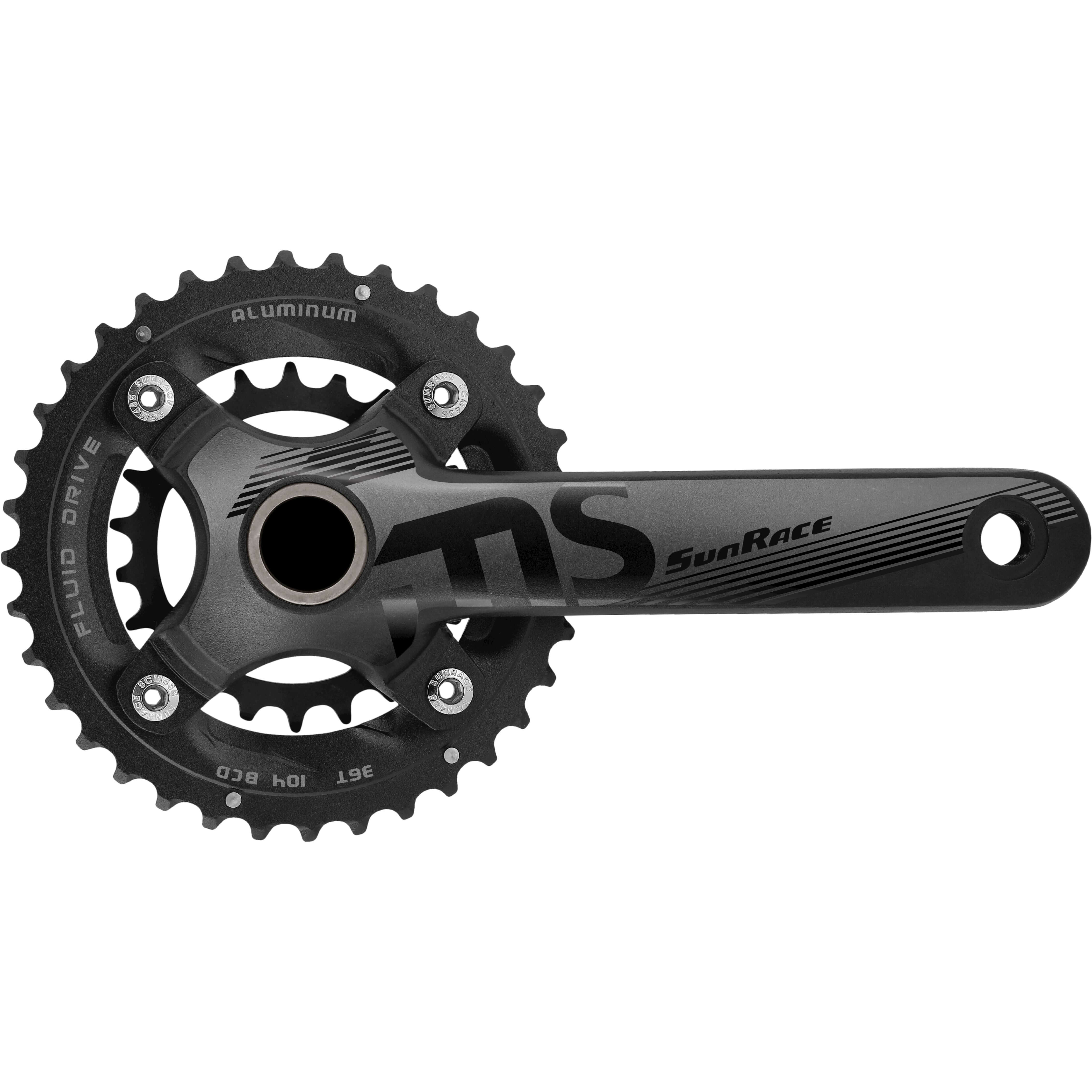 Pédalier Sunrace hollowtech fcms66 10 vitesses 36/22t. 175mm avec bbm97