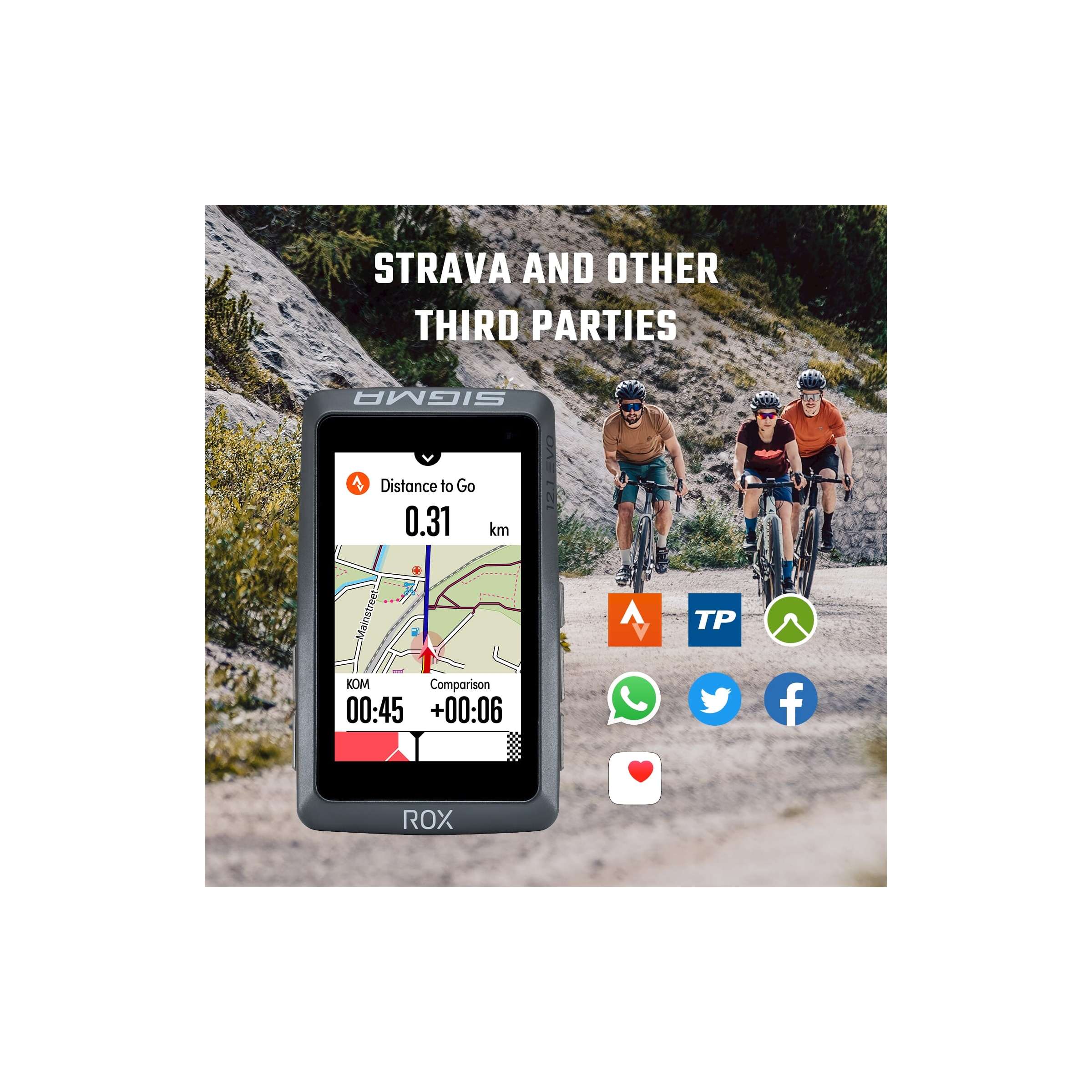 Sigma Fietscomputer ROX 12.1 EVO Nachtgrijs Set sensoren