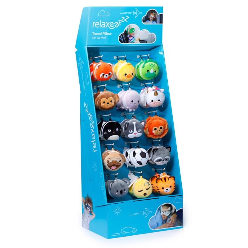 15 haken productdisplaystandaard voor relaxeazzz reiskussens slaapmaskers