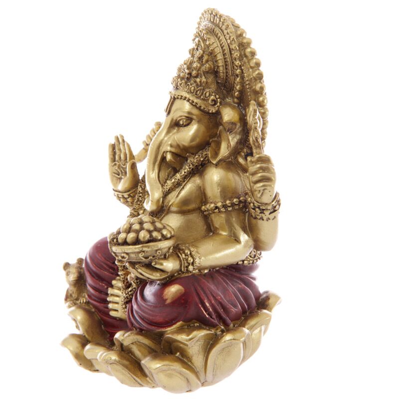 Goud rood ganesh beeld 16cm