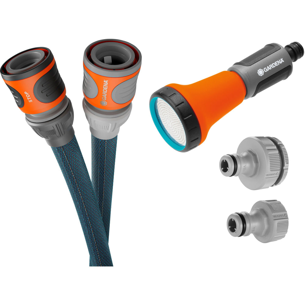 Gardena textielslang liano xtreme 15 m set met wandslanghouder (donkergrijs oranje)