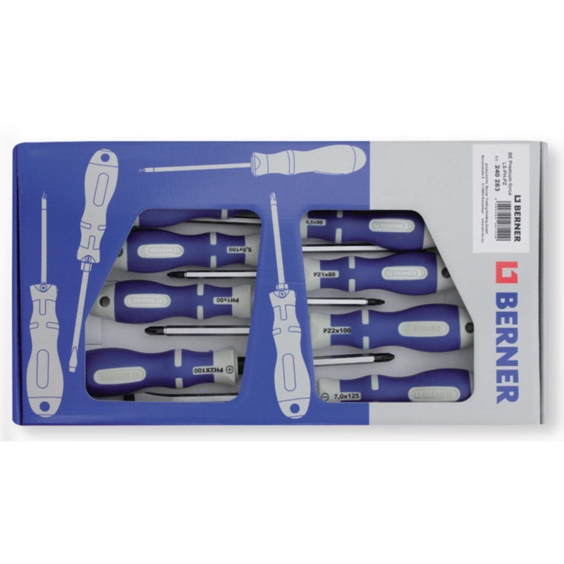 240280 Jeu de tournevis Berner 7 pièces avec tête à chocs