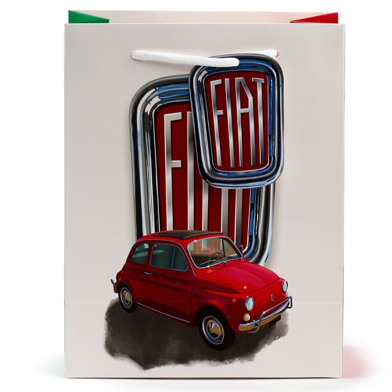 Union fiat 500 retro rood wit - cadeautasje medium
