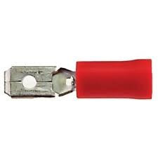 Flat spade connector, male, 4.8mm, per 25
