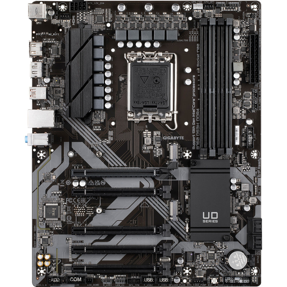 Gigabyte b760 ds3h ddr4 socket 1700 moederbord (zwart grijs, raid, gb-lan, sound, atx)