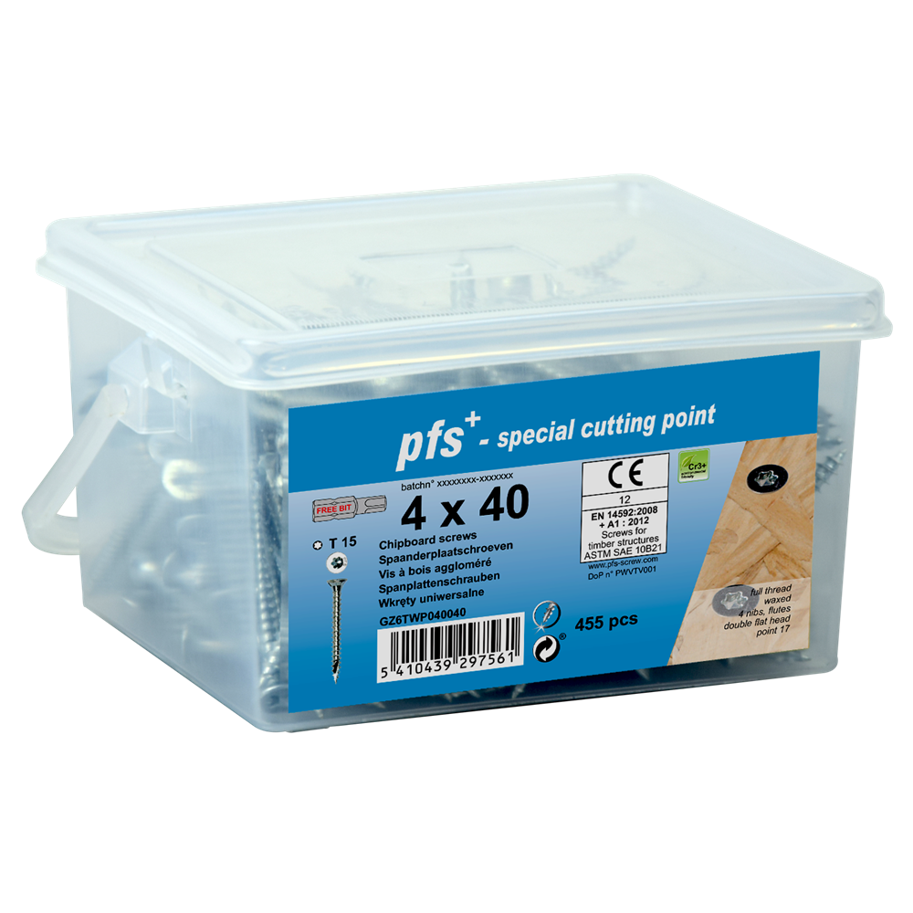 Pgb-europe pgb-fasteners | spaanplaat schroeven pfs tx25 5x70 zn emmer 160 | 160 st - gz6twp050070