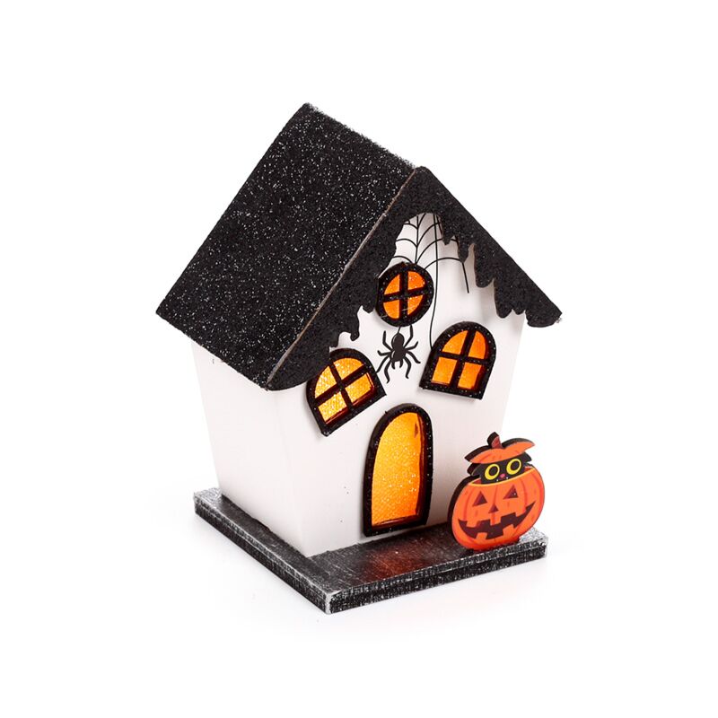 Griezelig pompoen spinnen huis halloween led decoratie