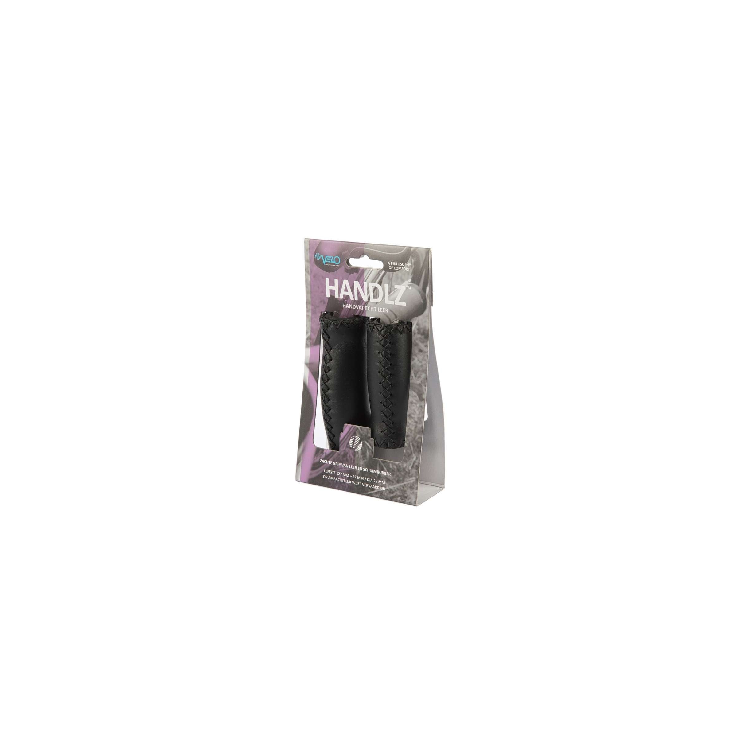 Velo Handvat Leer 92 127mm Zwart (paar)