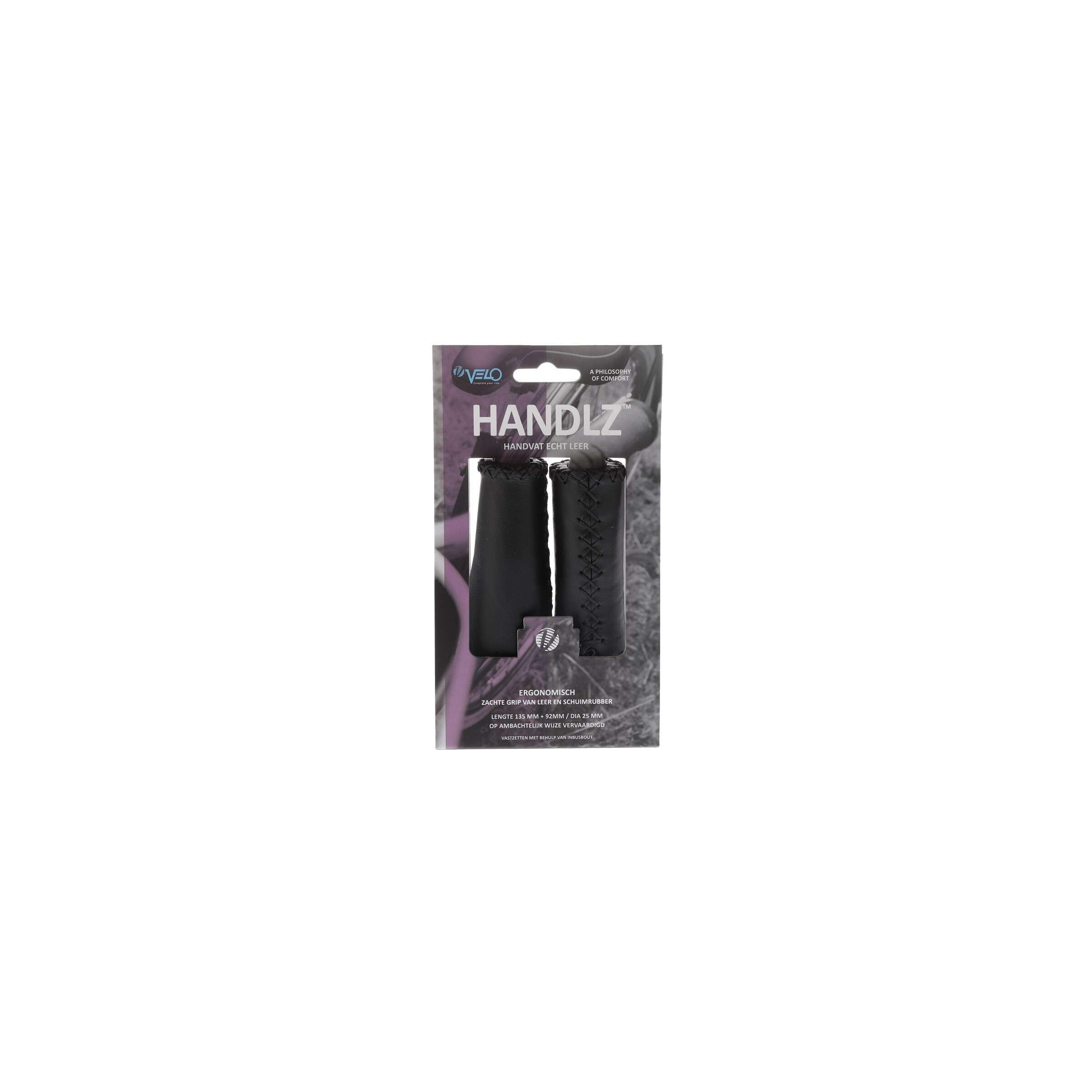 Velo Handvat Leer Ergo 92 135mm Zwart