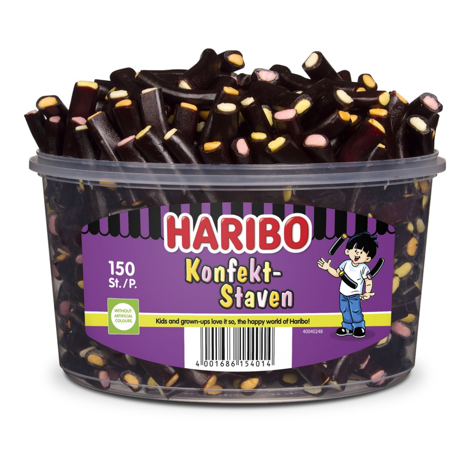 Haribo konfektstafen - drop met vulling - 150 stuks silo