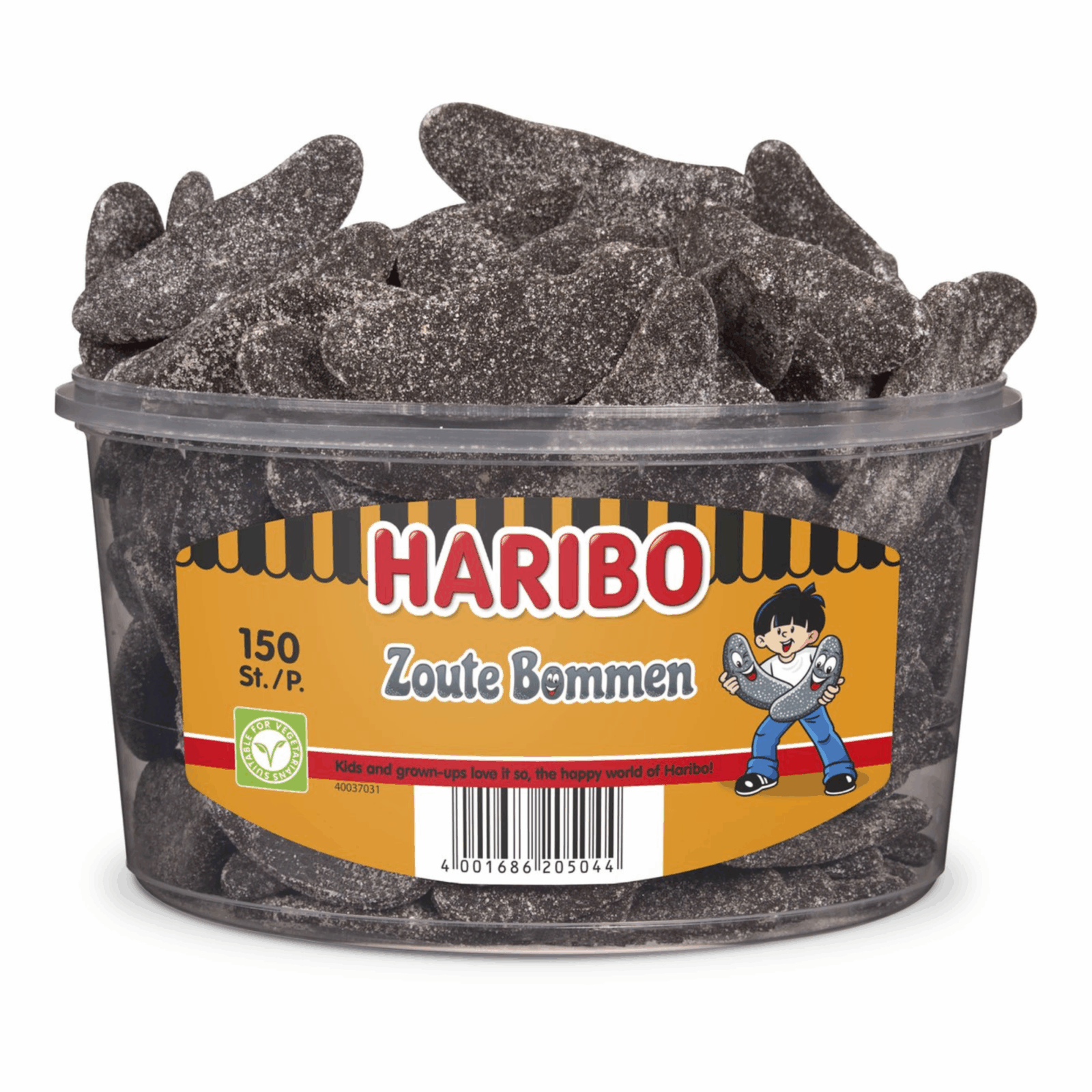 Haribo drop zoute bommen (150 stuks)