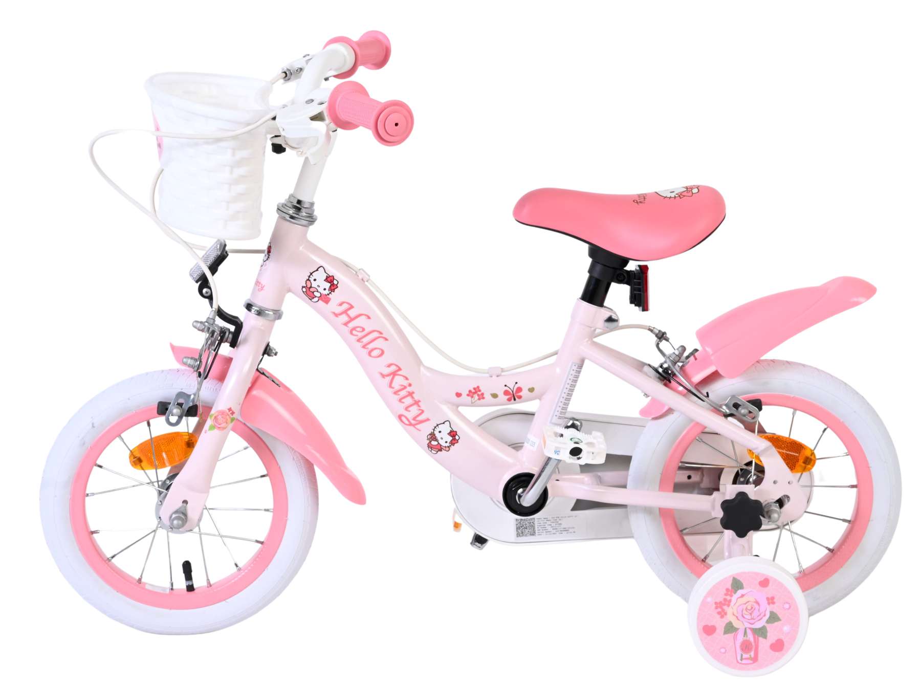 Hello kitty kinderfiets - meisjes - 12 inch - roze - twee handremmen