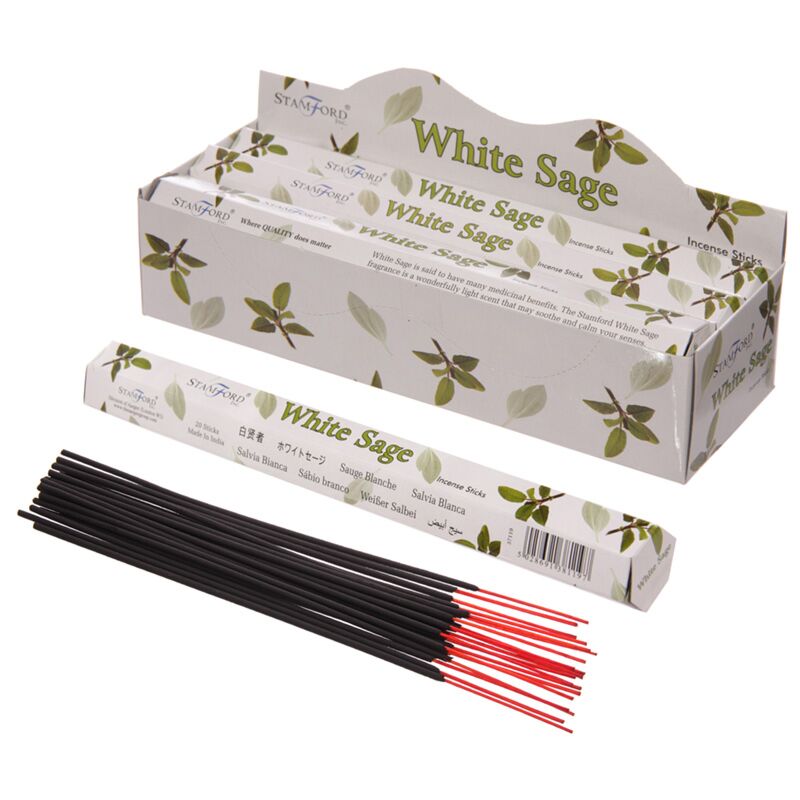 37119 witte salie - stamford premium hex wierookstokjes
