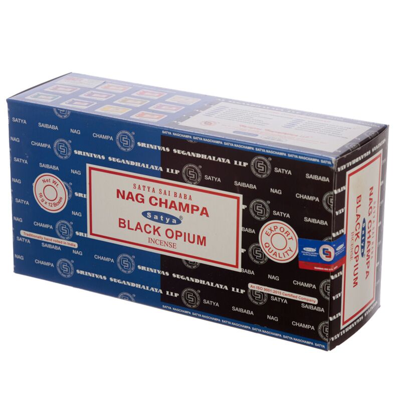 01307 satya nag champa zwarte opium wierook stokjes
